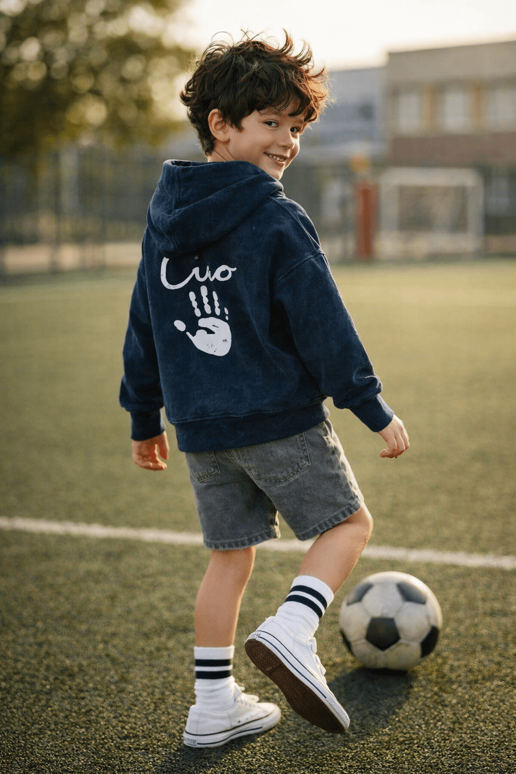 Dětská mikina MINIKID na zip s kapucí – tmavomodrá, pohodlná a stylová