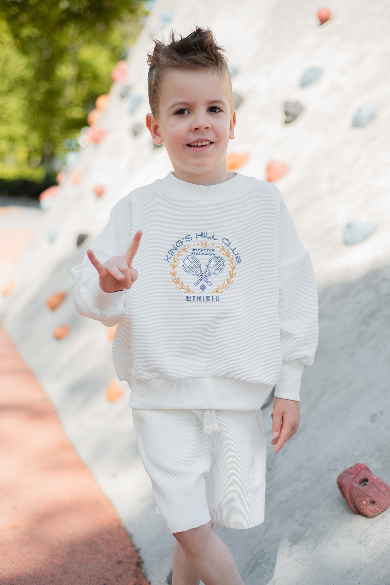 Chlapecká mikina MINIKID – bílá, stylová a originální