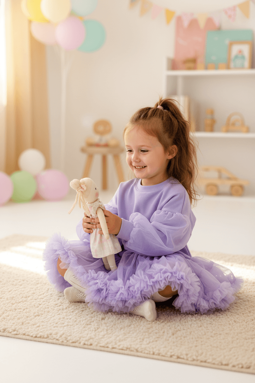Dívčí tylová sukně – fialová princezna